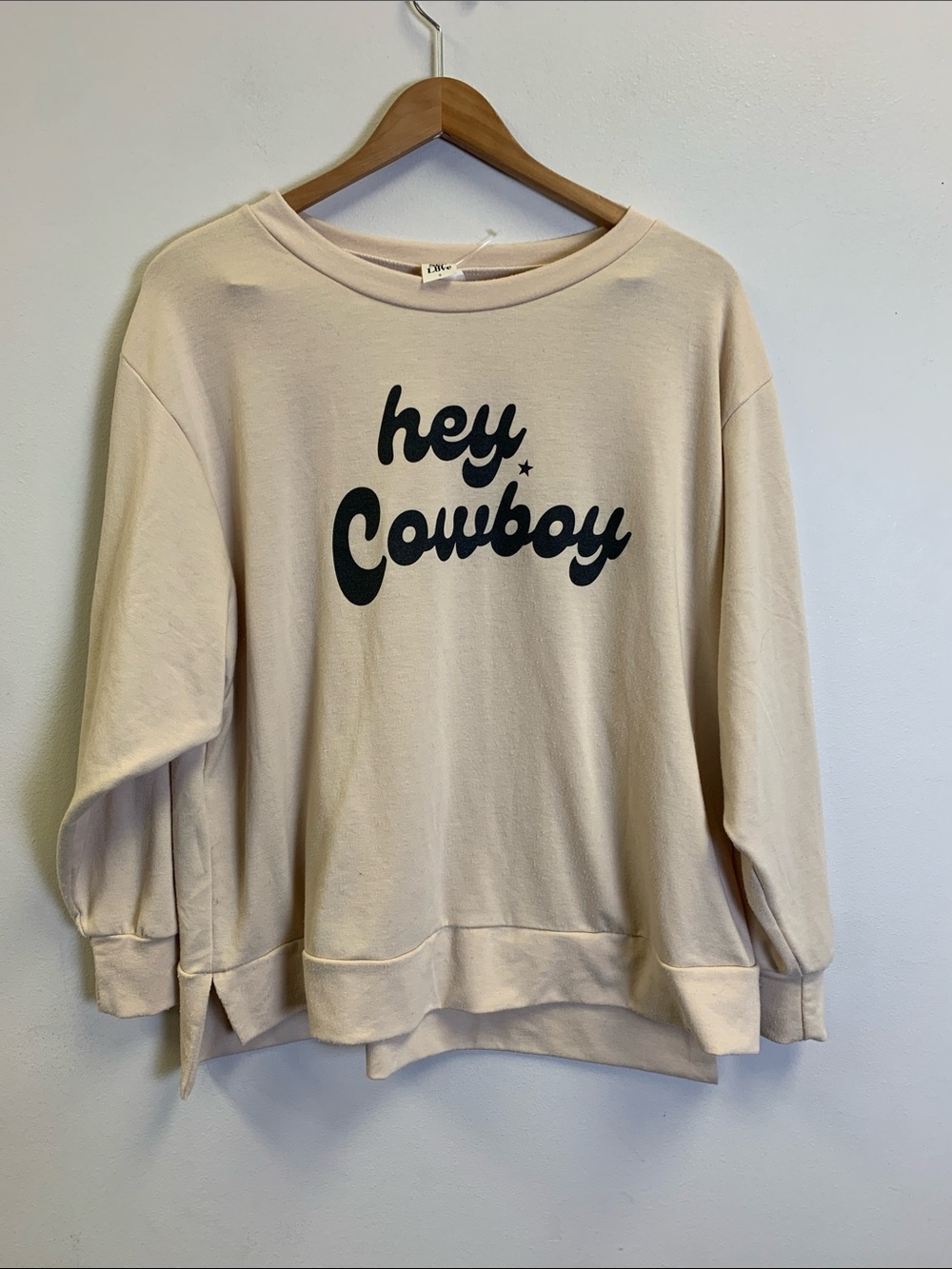 Sew In Love Cream "hey Cowboy" Graphic Pullover